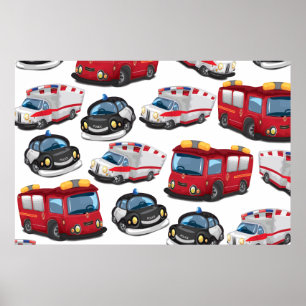 Vervoer door politie, Ambulance en Brandweer Poster