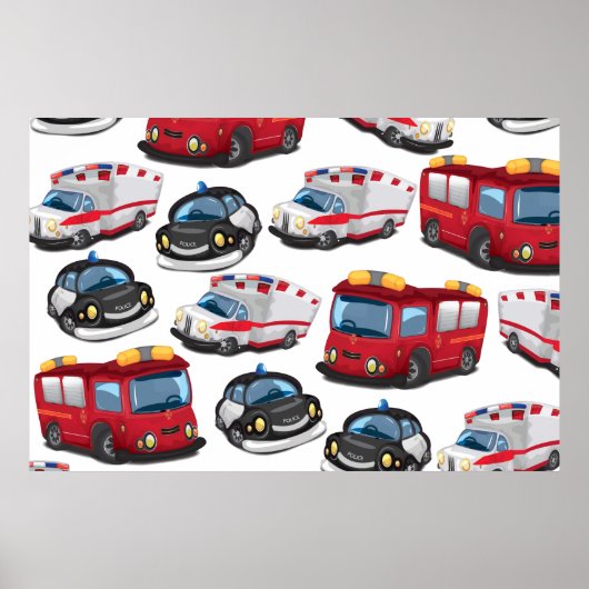 Vervoer door politie, Ambulance en Brandweer Poster (Voorkant)