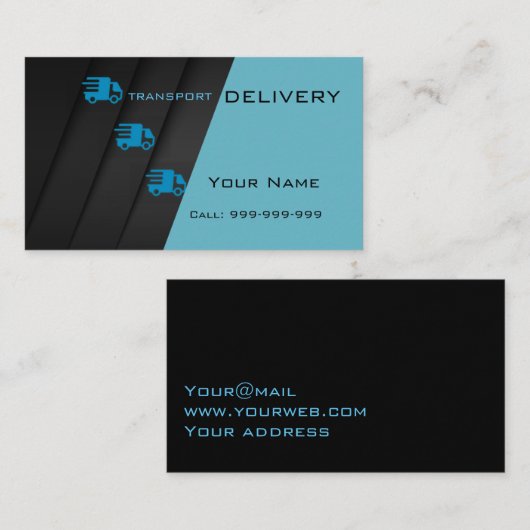 Vervoer en levering visitekaartje (Voorkant / Achterkant)