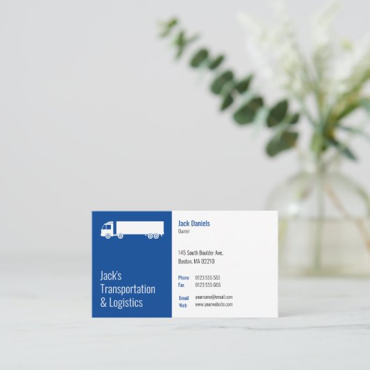 Vervoer en logistiek | Blue Truck Business Ca Visitekaartje (Staand voorkant)