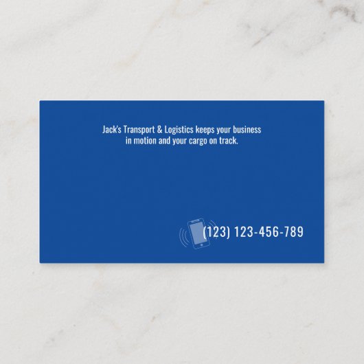 Vervoer en logistiek | Blue Truck Business Ca Visitekaartje (Achterkant)