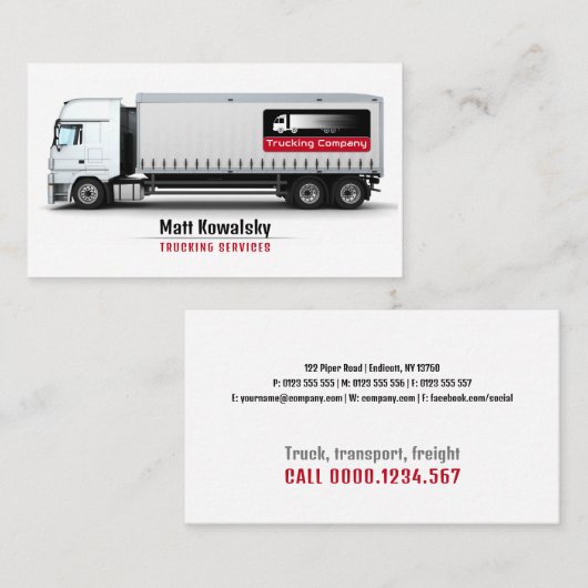 Vervoer en logistiek | Vrachtdienst Visitekaartje (Voorkant / Achterkant)