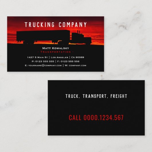 Vervoer en logistiek | Vrachtwagen Visitekaartje (Voorkant / Achterkant)
