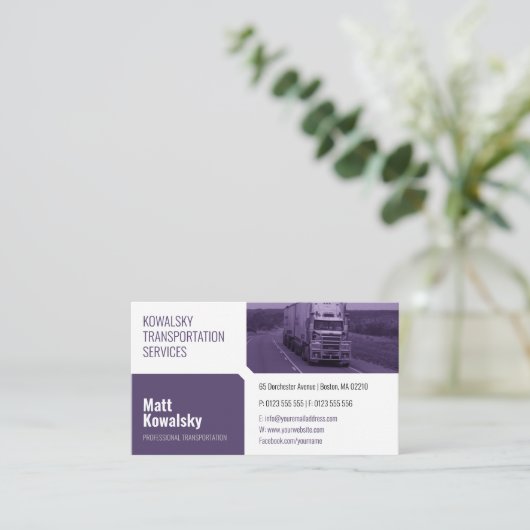 Vervoer en logistiek | Vrachtwagen Visitekaartje (Staand voorkant)