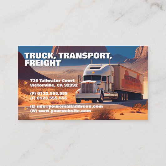 Vervoer en logistiek | Vrachtwagen Visitekaartje (Achterkant)