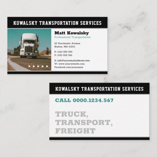 Vervoer en logistiek | Vrachtwagen Visitekaartje (Voorkant / Achterkant)