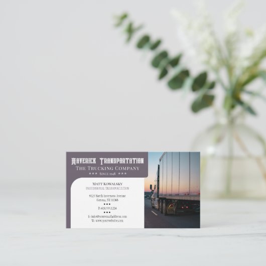Vervoer en logistiek | Vrachtwagen Visitekaartje (Staand voorkant)