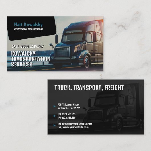 Vervoer en logistiek | Vrachtwagen Visitekaartje (Voorkant / Achterkant)