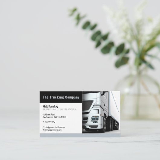 Vervoer en logistiek | Vrachtwagen Visitekaartje (Staand voorkant)
