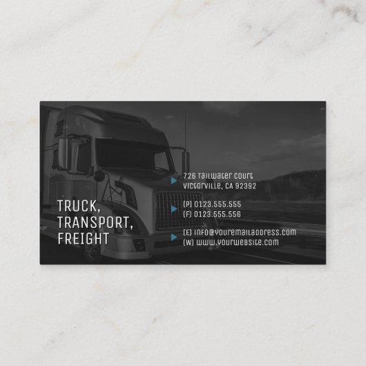 Vervoer en logistiek | Vrachtwagen Visitekaartje (Achterkant)