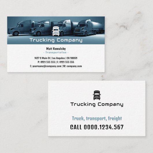 Vervoer en logistiek | Vrachtwagens Visitekaartje (Voorkant / Achterkant)