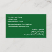 Vervoer en vervoer van dieren visitekaartje (Achterkant)