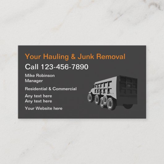 Vervoer en verwijdering van ongewenste stoffen visitekaartje (Voorkant)