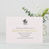  vervoer - Girl - Uitnodiging Baby shower (Staand voorkant)