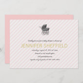  vervoer - Girl - Uitnodiging Baby shower (Voorkant / Achterkant)