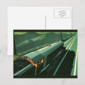  vervoer, groene sneltrein briefkaart (Voorkant / Achterkant)