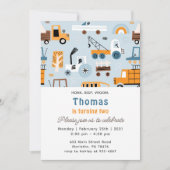 Vervoer Hand getrokken auto's Verjaardag Kaart (Voorkant)