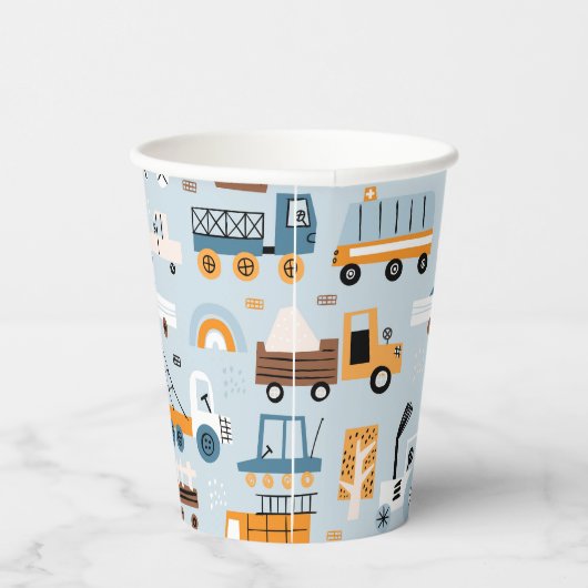 Vervoer Hand getrokken speelgoed auto's Verjaardag Papieren Bekers (Rechts)