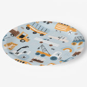 Vervoer Hand getrokken speelgoed auto's Verjaardag Papieren Bordje (Gekanteld)