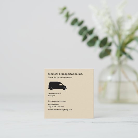 Vervoer in de medische industrie vierkante visitekaartje (Staand voorkant)