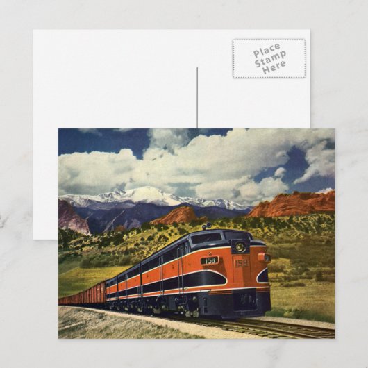 vervoer in het Amerikaanse westen, trein 158 Briefkaart (Voorkant / Achterkant)