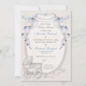  vervoer Ivory Gingham Blue Birds Kaart (Voorkant)