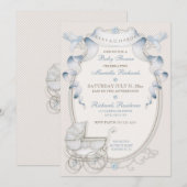 vervoer Ivory Gingham Blue Birds Kaart (Voorkant / Achterkant)