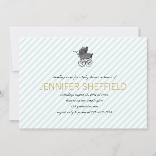  vervoer - Jongen - Uitnodiging tot Baby shower (Voorkant)