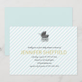  vervoer - Jongen - Uitnodiging tot Baby shower (Voorkant / Achterkant)