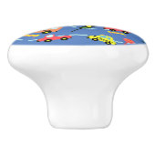 Vervoer Jongens Blauw Keramische Knop (Zijkant)