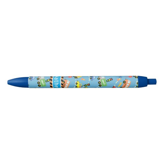 Vervoer Jongens Lichtblauw Zwarte Inkt Pen (Voorkant)
