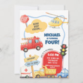 Vervoer Kids Verjaardag Kaart (Voorkant)
