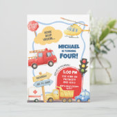 Vervoer Kids Verjaardag Kaart (Staand voorkant)
