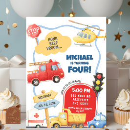 Vervoer Kids Verjaardag Kaart