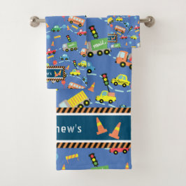 Vervoer Kinder blauw. Wasdoekje Bad Handdoek