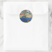 vervoer, Klassieke Blue Truck Ronde Sticker (Tas)