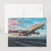 Vervoer Luchtvlucht Briefkaart (Voorkant / Achterkant)