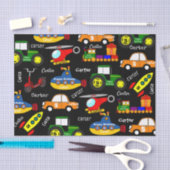 Vervoer met persoonlijke naam en leeftijd tissuepapier (Craft)