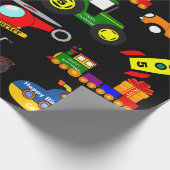 Vervoer met persoonlijke naam en ouderdom op zater cadeaupapier (Hoek)