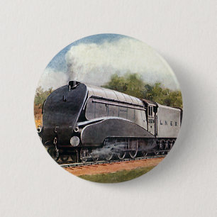 vervoer, Modern Silver Bullet Train Ronde Button 5,7 Cm