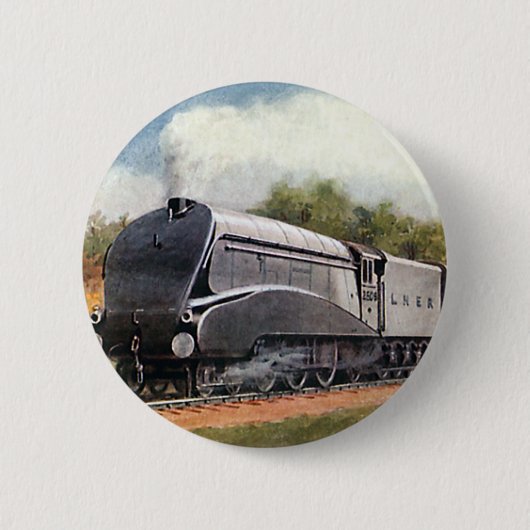 vervoer, Modern Silver Bullet Train Ronde Button 5,7 Cm (Voorkant)