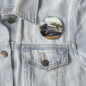 vervoer, Modern Silver Bullet Train Ronde Button 5,7 Cm (In situ)