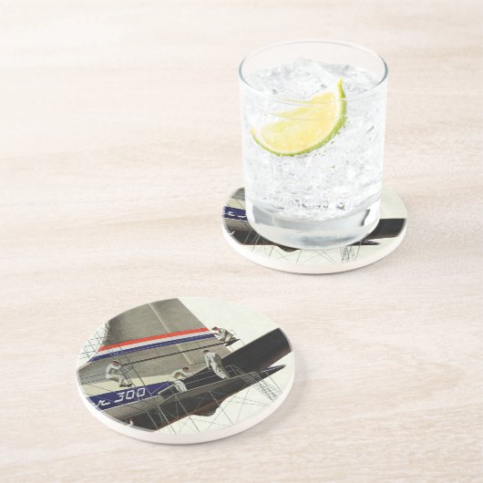 vervoer, onderhoud voor vliegtuigen zandsteen onderzetter (Zijkant)