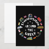 Vervoer over de hele wereld kaart (Voorkant / Achterkant)