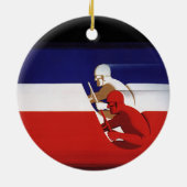  vervoer, patriottische racewagens keramisch ornament (Achterkant)