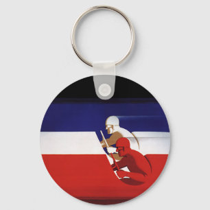  vervoer, patriottische racewagens sleutelhanger