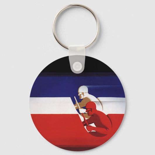  vervoer, patriottische racewagens sleutelhanger (Voorkant)