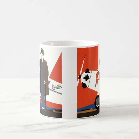  vervoer, propellervliegtuig en loods koffiemok (Center)