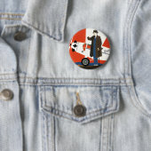 vervoer, propellervliegtuig en loods ronde button 5,7 cm (In situ)