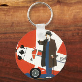 vervoer, propellervliegtuig en loods sleutelhanger (Voorkant)